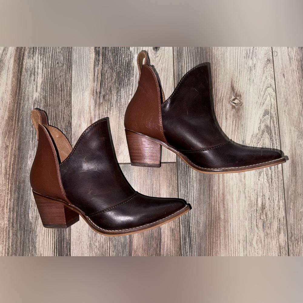 New Womens Nocona Micki Cowhide 7" Snip Toe Ankle Boots Bootie Shoes Size 6 - Picture 3 of 8